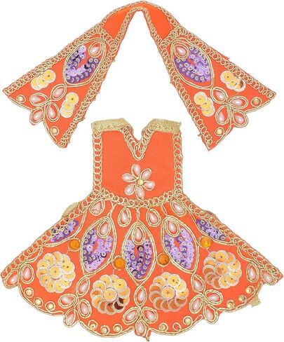 Decorative Laxmi Durga Devi MATA Dress poshak vastra Cloth lehanga Chunari for God Idol Statue for Home Temple Pooja Item Indian Traditional Festival Navratri Special Dress(Size:-5")(Red) in Saudi Arabia