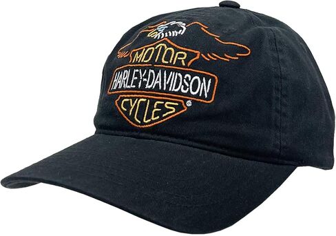 Harley-Davidson Men's Neon Vintage Eagle Adjustable Baseball Cap, Black in Saudi Arabia