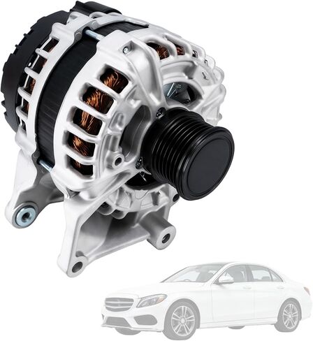 A0009067703 Alternator Compatible with Mercedes Benz W205 C300 2015-2018, GLC300 2016-2019, GLC350e 2020, 190A 12V Automotive Replacement Alternators 0125812011 0125812058 6 Groove Pulley in Kuwait