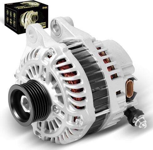 Oktiger 110A Upgraded Alternator for Mazda 3 i 2012 2013, Fit for Mazda 3 i 2012-2013, Replacement Stable Output Alternator, L4 12V 110A Clockwise 6-Groove Pulley, OE A002TJ1591 11635N in Kuwait