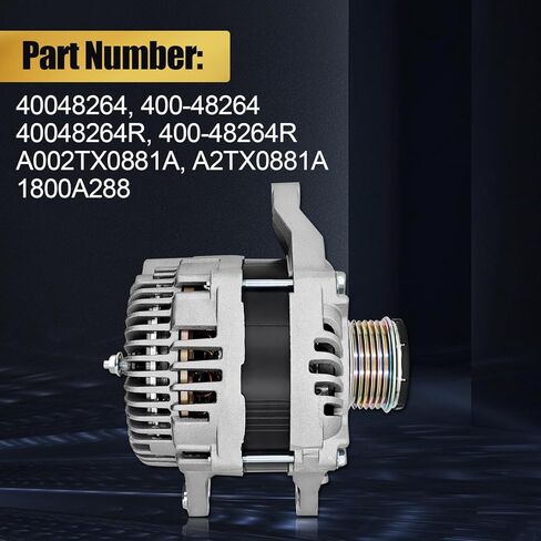 1800A288 130A Alternator Compatible With Mitsubishi Outlander 2.0L 2.4L 2011-2019 Lancer 2.0L 2.4L 2011-2017 for RVR 2.0L 2011-2017 Replace A002TX0881A A2TX0881A in Kuwait