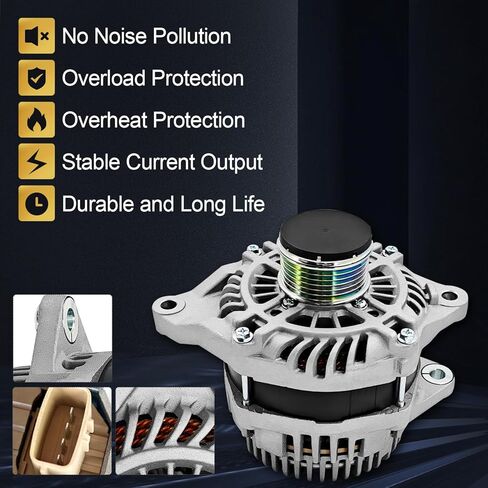 1800A288 130A Alternator Compatible With Mitsubishi Outlander 2.0L 2.4L 2011-2019 Lancer 2.0L 2.4L 2011-2017 for RVR 2.0L 2011-2017 Replace A002TX0881A A2TX0881A in Kuwait