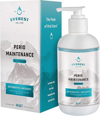 Perio Maintenance Alcohol Free Mouthwash – Concentrated Mouthwash for Bad Breath, Plaque, Sensitive Teeth, and Gingivitis or Gum Disease - Fresh Mint Flavored Fluoride Rinse Pack of 2 by Everest in Saudi Arabia
