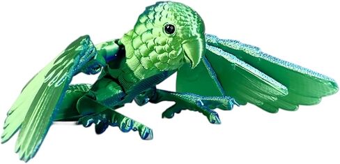 3D Printed Decorative Parrot - mini 3D Printed Animals & Toys for Home Office Deco, Festival Gifts & Executive Desk Toys for Autism/ADHD（Blue-Green） in Saudi Arabia