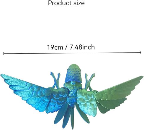 3D Printed Decorative Parrot - mini 3D Printed Animals & Toys for Home Office Deco, Festival Gifts & Executive Desk Toys for Autism/ADHD（Blue-Green） in Saudi Arabia