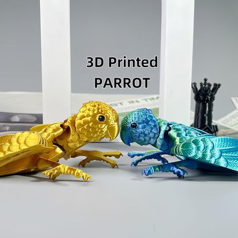 3D Printed Decorative Parrot - mini 3D Printed Animals & Toys for Home Office Deco, Festival Gifts & Executive Desk Toys for Autism/ADHD（Blue-Green） in Saudi Arabia