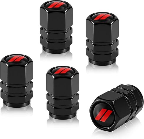 5PCS Tire Valve Stem Caps for Dodge Accessories Durango Charger Challenger Dart Journey Avenger O-Ring Seal Corrosion Resistant Universal Valve Stem Cover (Red) in Kuwait