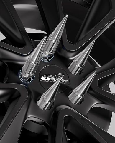 GAsupply 20pcs 1/2-20 Spike Lug Nuts Chrome, 1/2 x 20 Locking Spiked Lug Nut Spline 4.4" 112mm Tall, Closed End Bulge Acorn 60 Degree Cone/Conical Seat in Kuwait