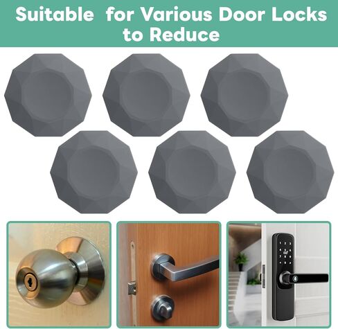 Nuanchu 6 Pcs 3'' Door Stops Wall Protector Silicone Rubber Door Bumpers with Strong Adhesive Quiet and Shock Absorbent Knob Protector for Wall Home Office Protects Every Surface(Gray) in Saudi Arabia