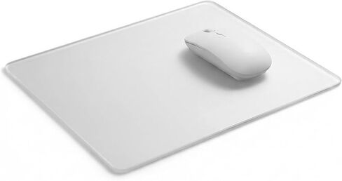 1-Pack Medium Glass Gaming Mouse Pad, 300x250mm Hard Surface Mousepad with Improved Precision for Low Friction Professional Gaming and Office Use (Frosted Clear) in Saudi Arabia