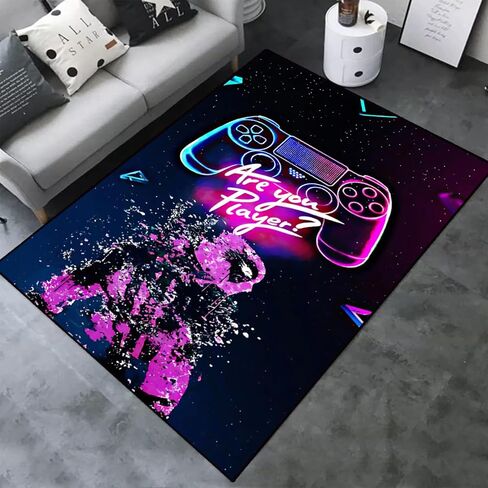 سجادة منطقة الألعاب للأولاد، سجادة ألعاب الفيديو للمراهقين، سجادة أرضية للألعاب، سجادة مع تصميم مانع للانزلاق، لوحة ألعاب رائعة لغرفة النوم، غرفة اللعب، غرفة المعيشة، غرفة الألعاب الإلكترونية (63 * 31 بوصة) in Kuwait