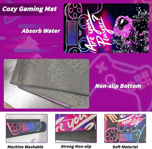 سجادة منطقة الألعاب للأولاد، سجادة ألعاب الفيديو للمراهقين، سجادة أرضية للألعاب، سجادة مع تصميم مانع للانزلاق، لوحة ألعاب رائعة لغرفة النوم، غرفة اللعب، غرفة المعيشة، غرفة الألعاب الإلكترونية (63 * 31 بوصة) in Kuwait