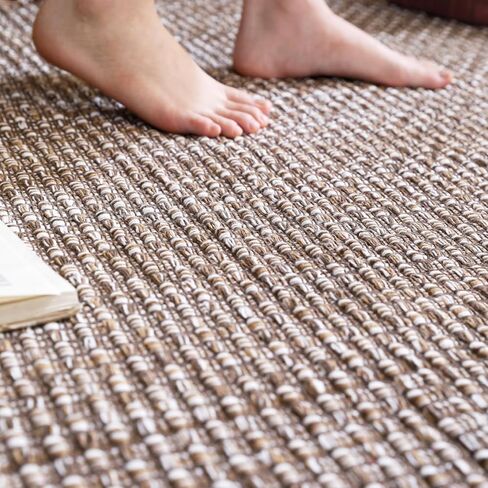 ISAENNE Dark Brown Throw Rugs for Kitchen,Square Non-Slip Comfortable Dirt-Resistant Weave Indoor Area Rug for Living Room Bedroom Nursery Kids Room Home Decorative,3 x 3 Ft in Saudi Arabia