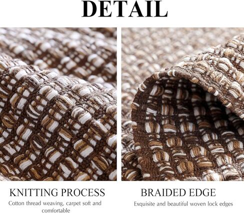 ISAENNE Dark Brown Throw Rugs for Kitchen,Square Non-Slip Comfortable Dirt-Resistant Weave Indoor Area Rug for Living Room Bedroom Nursery Kids Room Home Decorative,3 x 3 Ft in Saudi Arabia