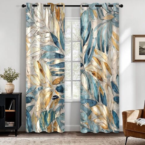 Black and Beige Black Out Curtains, Abstract Chic Cream Tan Brown Vintage Blackout Window Curtains Decor for Boy Bedroom, Living Room, Art Gallery Grommet Window Drapes 2 Panel Set, 52"x84" in Kuwait