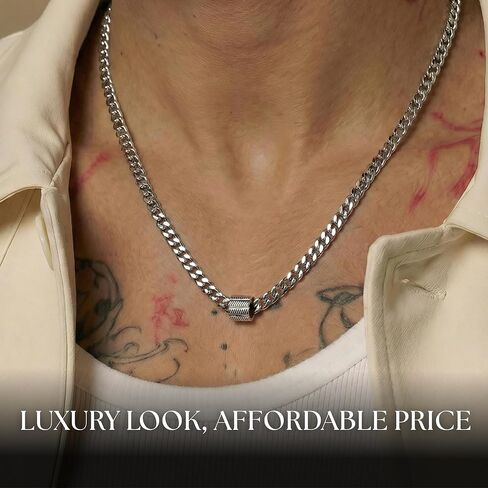 Handmade Silver plated Necklace For Men Set With Silver Plated Bead By Galis Jewelry - Chain Necklace For Men - Vegan Necklace For Men - Jewelry For Men in Kuwait