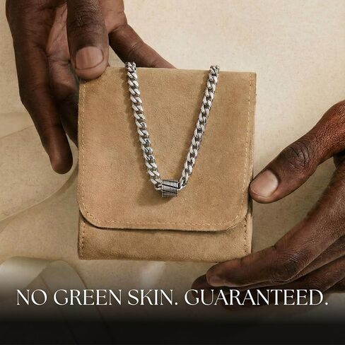 Handmade Silver plated Necklace For Men Set With Silver Plated Bead By Galis Jewelry - Chain Necklace For Men - Vegan Necklace For Men - Jewelry For Men in Kuwait