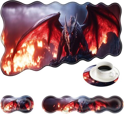 Large Mouse Pad and Keyboard Wrist Rest, Desk Pad for Keyboard and Mouse, 4-in-1 Large Gaming Mouse Pad with Wrist Support, Desk Mat for Home Office Study Game-Tiger Eyes in Saudi Arabia