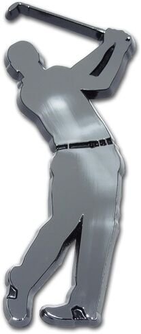 Elektroplate Officially Licensed Golfer OEM Emblem for Cars, Trucks, and All Auto | Universal Fit at 3.25" x 1.35" | Weatherproof in Saudi Arabia