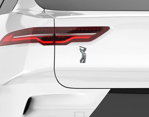 Elektroplate Officially Licensed Golfer OEM Emblem for Cars, Trucks, and All Auto | Universal Fit at 3.25" x 1.35" | Weatherproof in Saudi Arabia