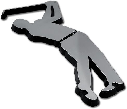 Elektroplate Officially Licensed Golfer OEM Emblem for Cars, Trucks, and All Auto | Universal Fit at 3.25" x 1.35" | Weatherproof in Saudi Arabia
