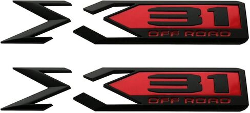 2 قطعة X31 شعارات الطرق الوعرة ثلاثية الأبعاد لشارة الجسم الخلفية لاستبدال 2019-2022 جي إم سي سييرا 1500 أصلية GM 84682662 (أسود/أحمر) in Kuwait