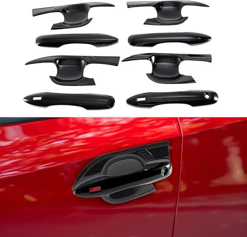 أغطية أوعية مقبض الباب الخارجي متوافقة مع تويوتا كامري LE SE XLE XSE 2018-2026 ABS أسود لامع in Kuwait