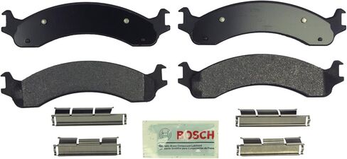 مجموعة وسائد فرامل قرصية شبه معدنية زرقاء من BOSCH BE821H مع أجهزة - متوافقة مع دودج رام 2500، رام 3500؛ أمام in Saudi Arabia