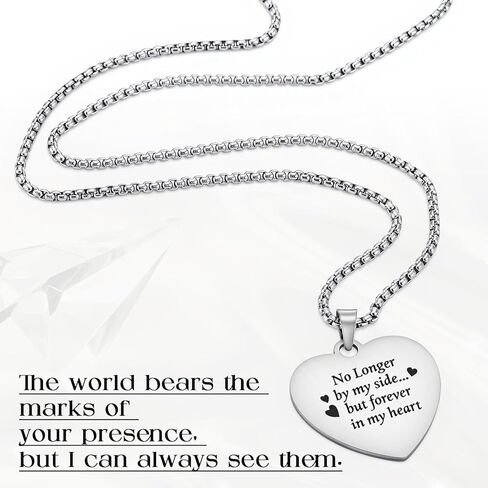 Kigeli 6 Pcs Memorial Day Heart Necklace Cremation Jewelry Memorial Gifts Silver Heart Stainless Steel Necklace with Different Words and Patterns Waterproof Memorials Pendant Keepsake for Men Women in Saudi Arabia