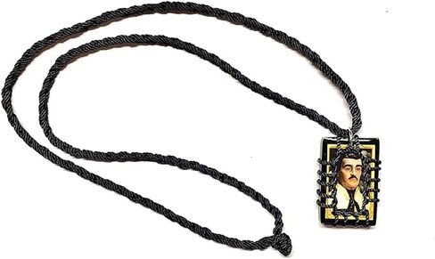 Generic Unisex Adult Jesus Malverde Black Wood Scapular Necklace Charm Escapulario Negro Madera Collar in Saudi Arabia