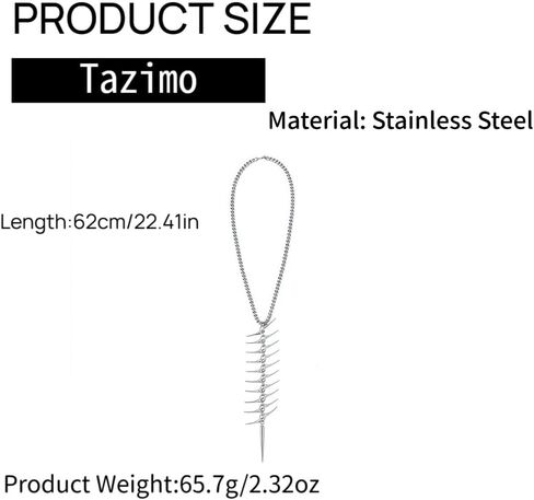 Punk Spike Necklaces Thorn Barbed Wire Necklace Chainmail Goth Grunge Necklaces Alt Hippop Punk Long Back Necklace Y2K Stainless Steel Jewelry for Women&Men in Kuwait