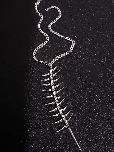 Punk Spike Necklaces Thorn Barbed Wire Necklace Chainmail Goth Grunge Necklaces Alt Hippop Punk Long Back Necklace Y2K Stainless Steel Jewelry for Women&Men in Kuwait