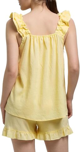 Womens Pajamas Set 2 Piece Ruffle Pj Set Lightweight Summer Pajamas Tank and Shorts Bridal Pj in Saudi Arabia