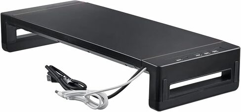 RGB computer monitor stand riser desk with USB 3.0 port keyboard and mouse storage rack screen rack with drawer monitor rack(Without RGB) in Saudi Arabia