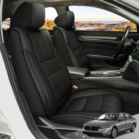 TTX LIGHTING Custom Fit for Honda Accord Seat Covers 2018-2022 Full Set Waterproof Faux Leather Automotive Seat Covers Compatible Airbag Car Seat Protector(5 Seat Black) in Kuwait