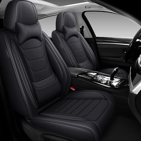 DHAEY Car Seat Covers for Volvo XC90 2003-2025, Luxury Breathable Seat Cover, Nappa Leather, Wear-Resistant, Anti-Slip, Quick Installation, 2PCS Front, Beige in Kuwait