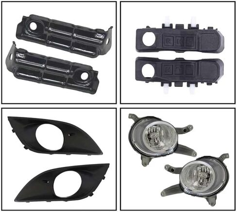 JX RACING Front Bumper Grille Fog Lamp Assembly Compatible with Hyundai Veloster Turbo 2013-2016 Radiator Support Cover Fog Lamp W/Bracket for 863532V500 865612V500 HY2593153 in Kuwait