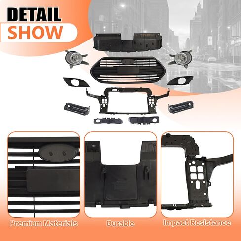 JX RACING Front Bumper Grille Fog Lamp Assembly Compatible with Hyundai Veloster Turbo 2013-2016 Radiator Support Cover Fog Lamp W/Bracket for 863532V500 865612V500 HY2593153 in Kuwait