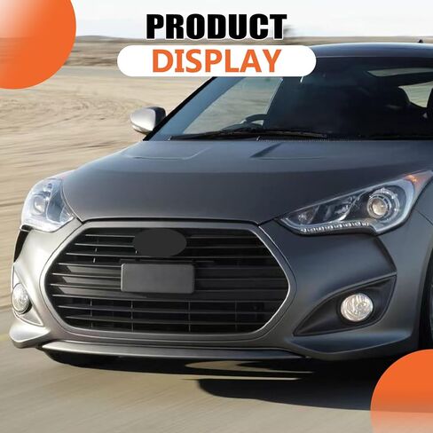 JX RACING Front Bumper Grille Fog Lamp Assembly Compatible with Hyundai Veloster Turbo 2013-2016 Radiator Support Cover Fog Lamp W/Bracket for 863532V500 865612V500 HY2593153 in Kuwait