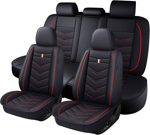 Car Seat Cover 7 Seats for Ford Explorer 2000-2025, Waterproof Durable Premium Leather Car Seat Protector, Comfortable Anti-Slip Stylish Sport Seat Cover(7 Seats Luxury,Black Red) in Saudi Arabia