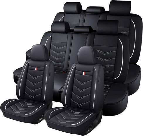 Car Seat Cover 7 Seats for Ford Explorer 2000-2025, Waterproof Durable Premium Leather Car Seat Protector, Comfortable Anti-Slip Stylish Sport Seat Cover(7 Seats Luxury,Black Red) in Saudi Arabia