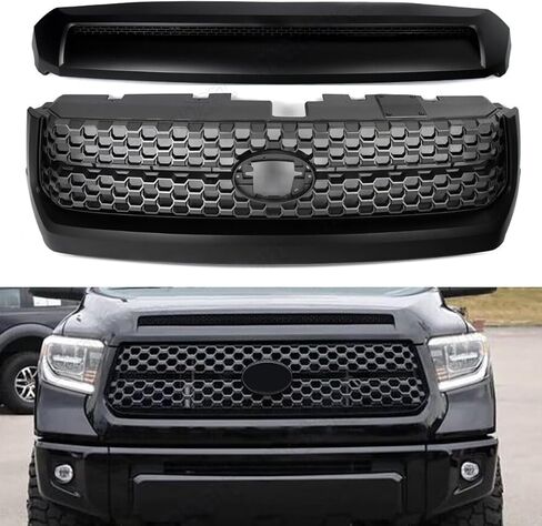 Front Bumper Grille & Hood Bulge Molding Matte Black Fit for Tundra 2014-2021 in Kuwait
