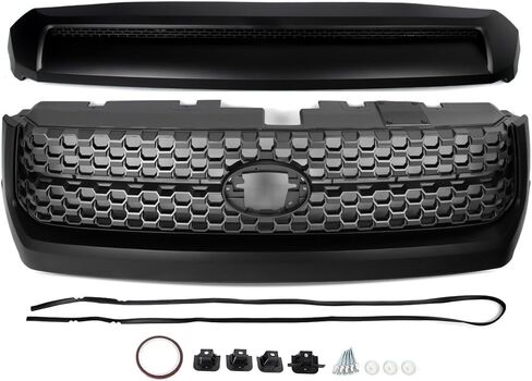Front Bumper Grille & Hood Bulge Molding Matte Black Fit for Tundra 2014-2021 in Kuwait
