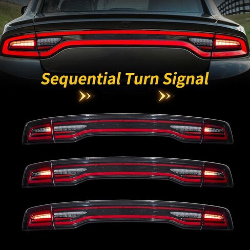 VLAND LED Tail Lights For Dodge Charger 2011-2014 7th Gen Pre Facelift, With Sequential Red Turn Signal & Startup Animation, Driver & Passenger Side in Saudi Arabia