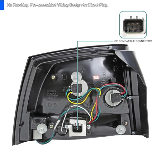 SPEC-D TUNING Black Housing Clear Lens Tail Lights Compatible with 2005-2010 Dodge Charger, Left + Right Pair Assembly in Saudi Arabia