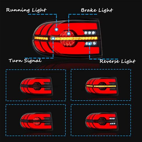أضواء خلفية LED لتويوتا FJ كروزر 2007-2014 بدء الرسوم المتحركة DRL مؤشر متسلسل لمبة خلفية الجمعية (الدخان) in Kuwait