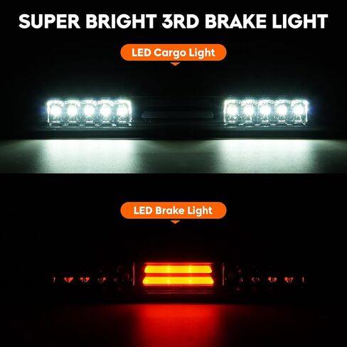Tail Light + 3rd Brake Cargo Lamp for Chevy Silverado 1500 2500 1999-2002, 1500 2500 HD 2001-2002, GMC Sierra 1500 2500 1999-2003, Sierra 1500 2500 HD 01-03, High Mount Stop Light Rear LED Taillight in Saudi Arabia