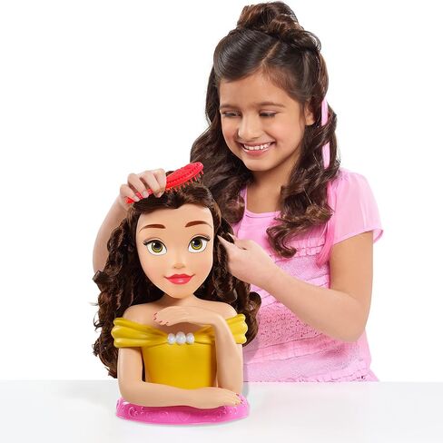 Disney Princess Deluxe 14 بوصة Belle Styling Head مع 12 إكسسوارات تصفيف الشعر ، 13 قطعة ، ألعاب Kids للأعمار 3 حتى اللعب فقط in Kuwait