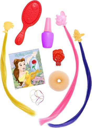 Disney Princess Deluxe 14 بوصة Belle Styling Head مع 12 إكسسوارات تصفيف الشعر ، 13 قطعة ، ألعاب Kids للأعمار 3 حتى اللعب فقط in Kuwait