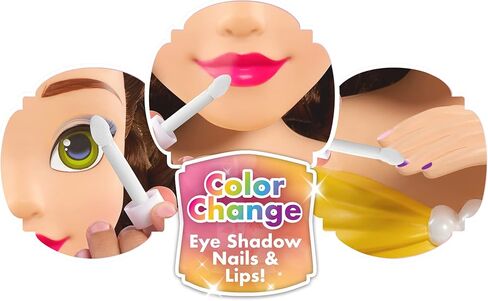 Disney Princess Deluxe 14 بوصة Belle Styling Head مع 12 إكسسوارات تصفيف الشعر ، 13 قطعة ، ألعاب Kids للأعمار 3 حتى اللعب فقط in Kuwait